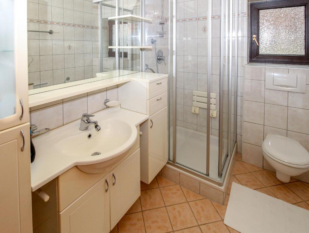 Koupelna v ubytování Ferienwohnung Stoff
