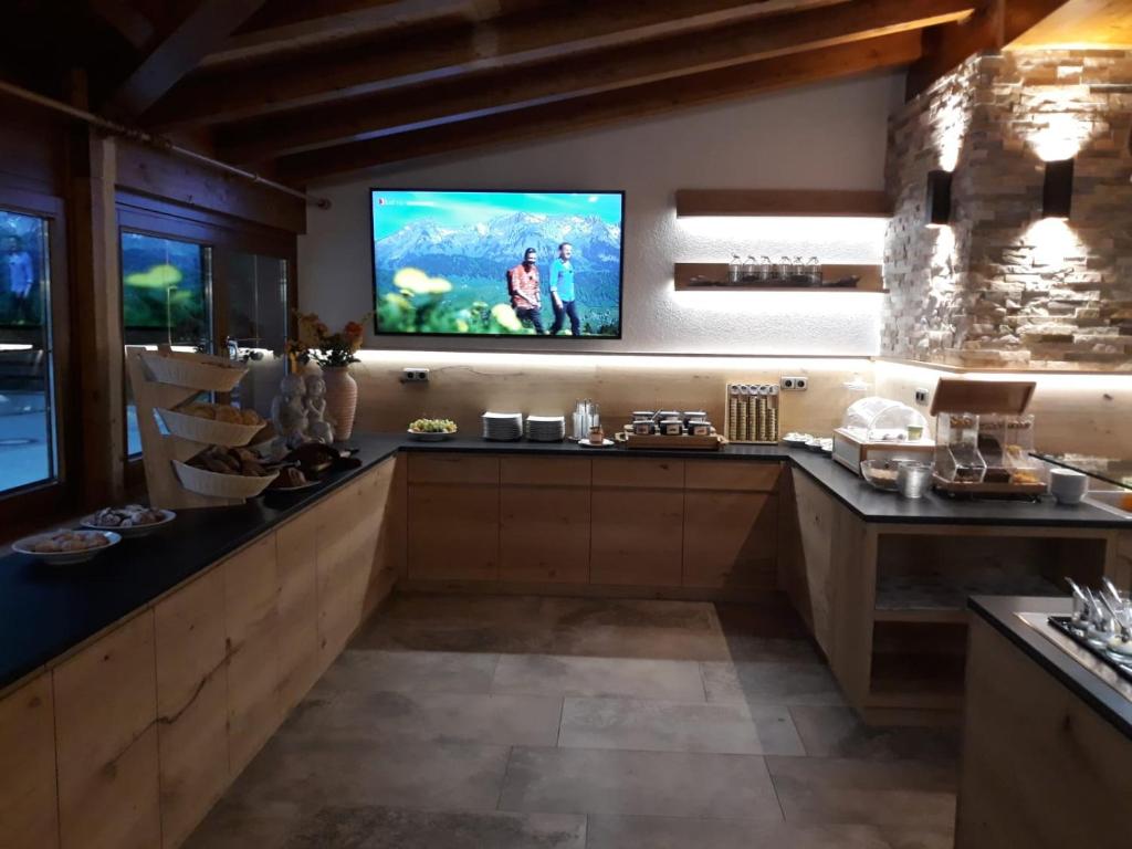 Kuchyň nebo kuchyňský kout v ubytování Hotel Jagdhof