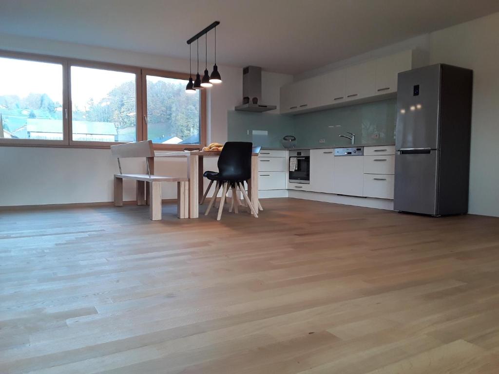 Kuchyň nebo kuchyňský kout v ubytování Appartment Hirschberg