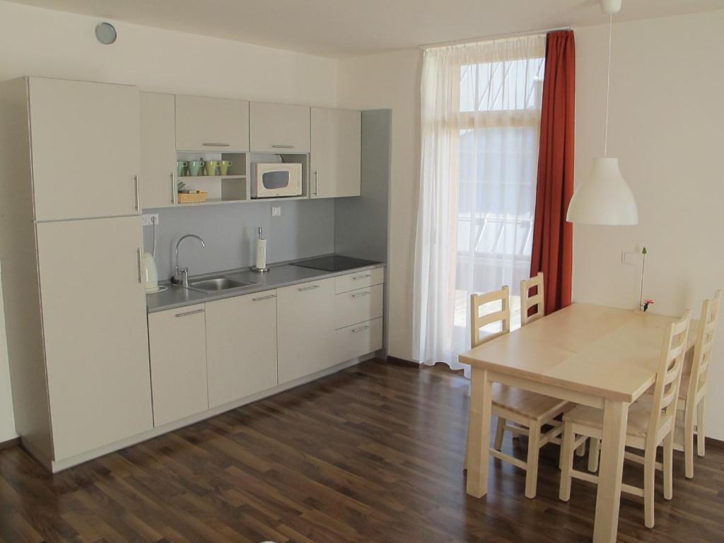 Kuchyň nebo kuchyňský kout v ubytování Apartmán Boubín na Kvildě