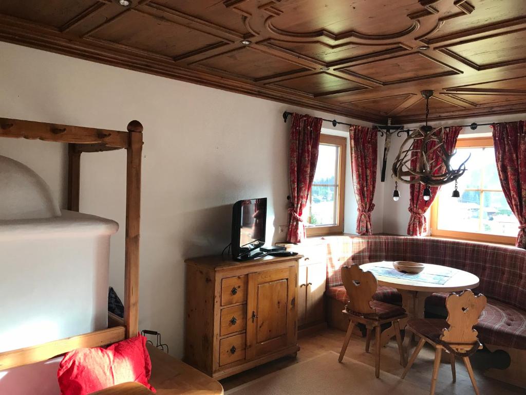TV a/nebo společenská místnost v ubytování Alpenchalet