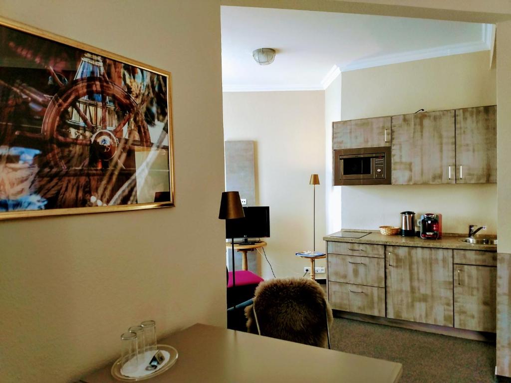 Kuchyň nebo kuchyňský kout v ubytování Inselhotel Langeoog