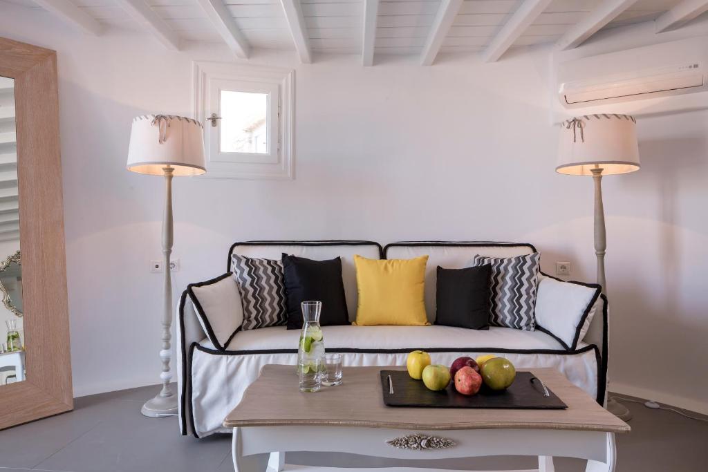 A seating area at Absolute Mykonos Suites & More