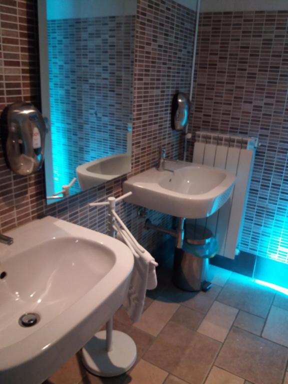 Koupelna v ubytování Hotel Blu
