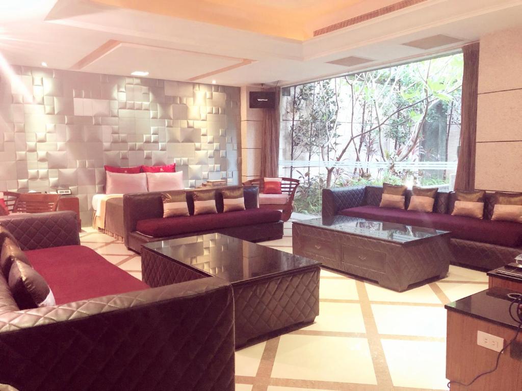 Posezení v ubytování Q Motel精品旅館