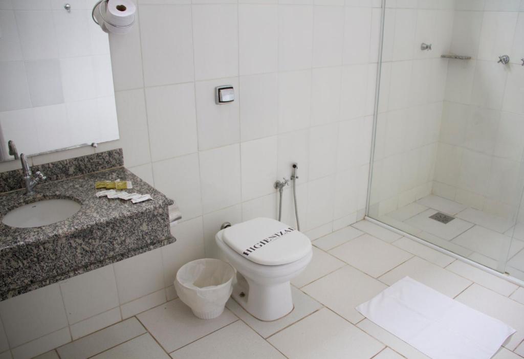 Koupelna v ubytování Presidente Hotel