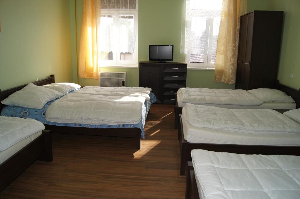 Postel nebo postele na pokoji v ubytování Penzion Modrý Jelen