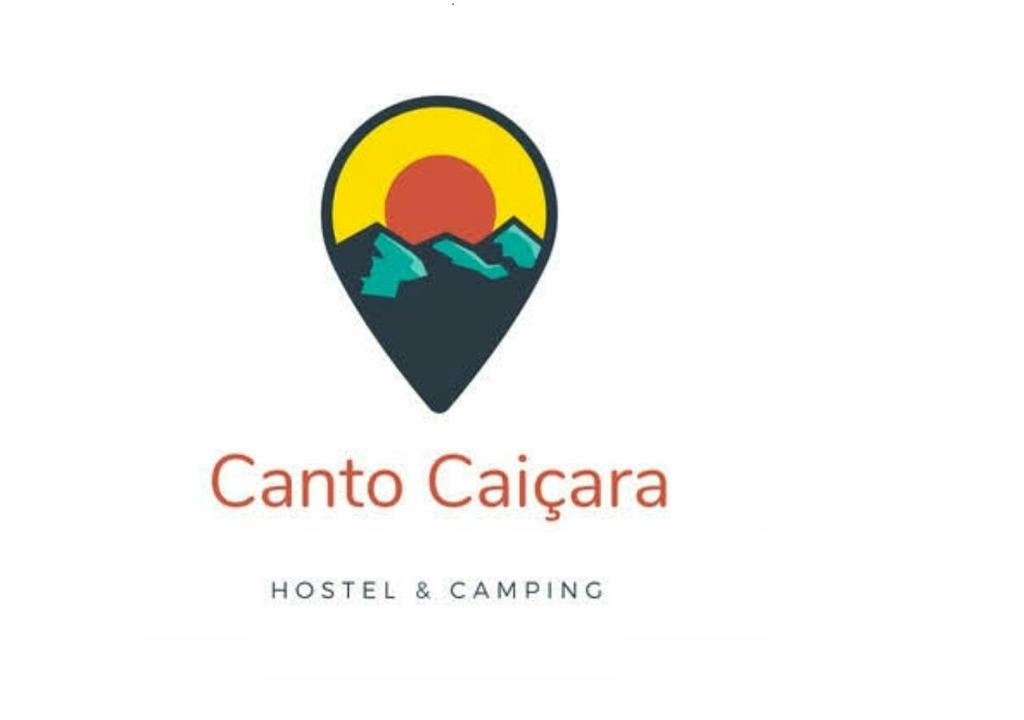 a logo for a hotel and camping site at Canto Caiçara Hostel in Paraty