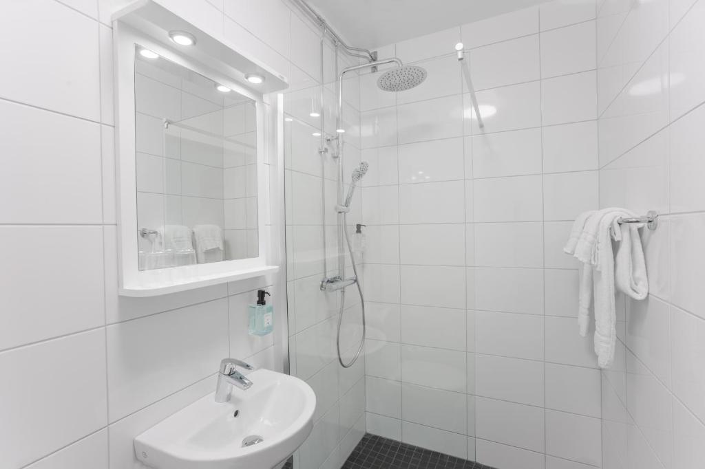 Koupelna v ubytování Hotel Spekeröd