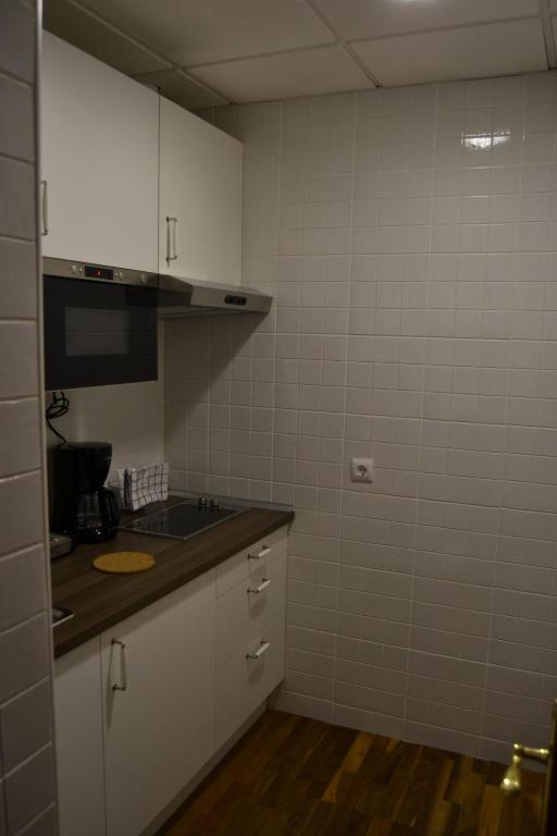Kuchyň nebo kuchyňský kout v ubytování Hostal Jentoft