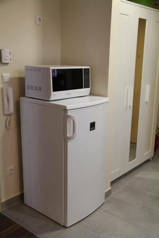 Kuchyň nebo kuchyňský kout v ubytování Velence Wellness Apartman