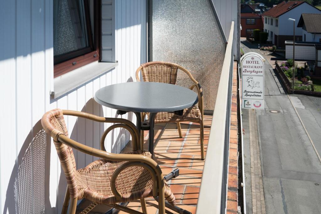 Balkón nebo terasa v ubytování Hotel-Burghagen