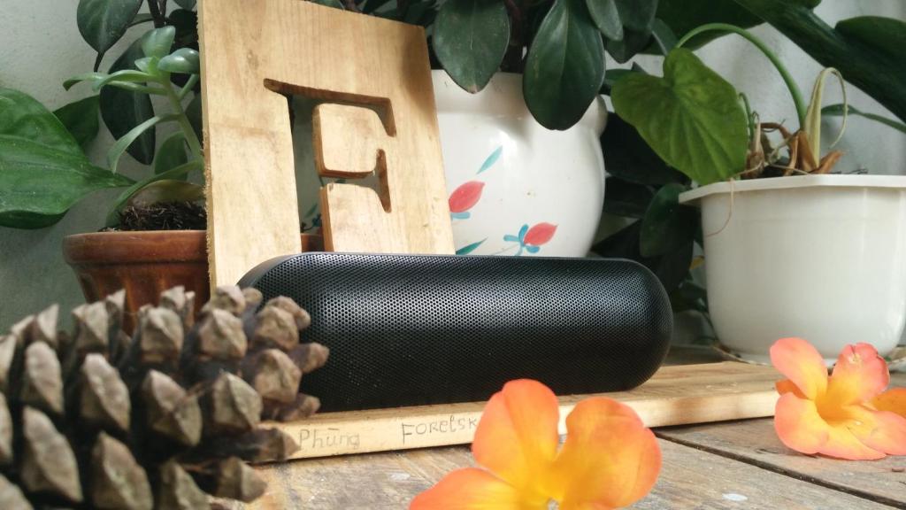 a wallet sitting on a table next to plants at Forelsket 2 in Da Lat