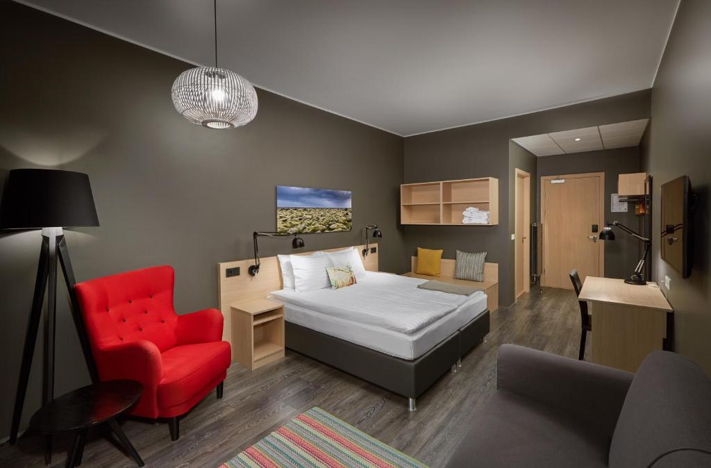 Postel nebo postele na pokoji v ubytování Alda Hotel Reykjavík