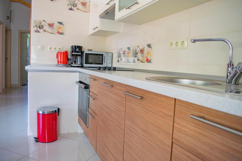 Kuchyň nebo kuchyňský kout v ubytování Apartments Linda