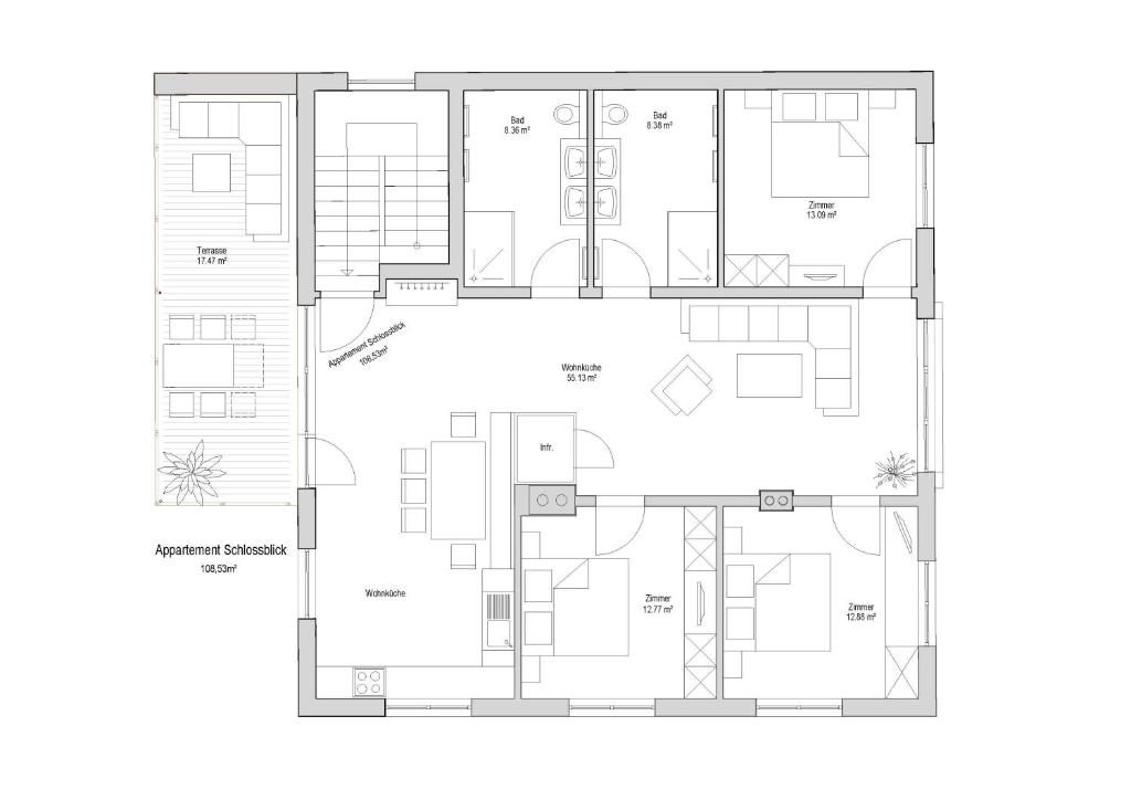 Půdorys ubytování Alpen Apart Heiss - DELUXE XL Apartments
