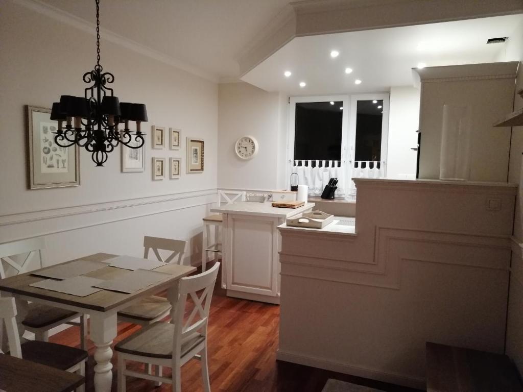 Kuchyňa alebo kuchynka v ubytovaní apartament