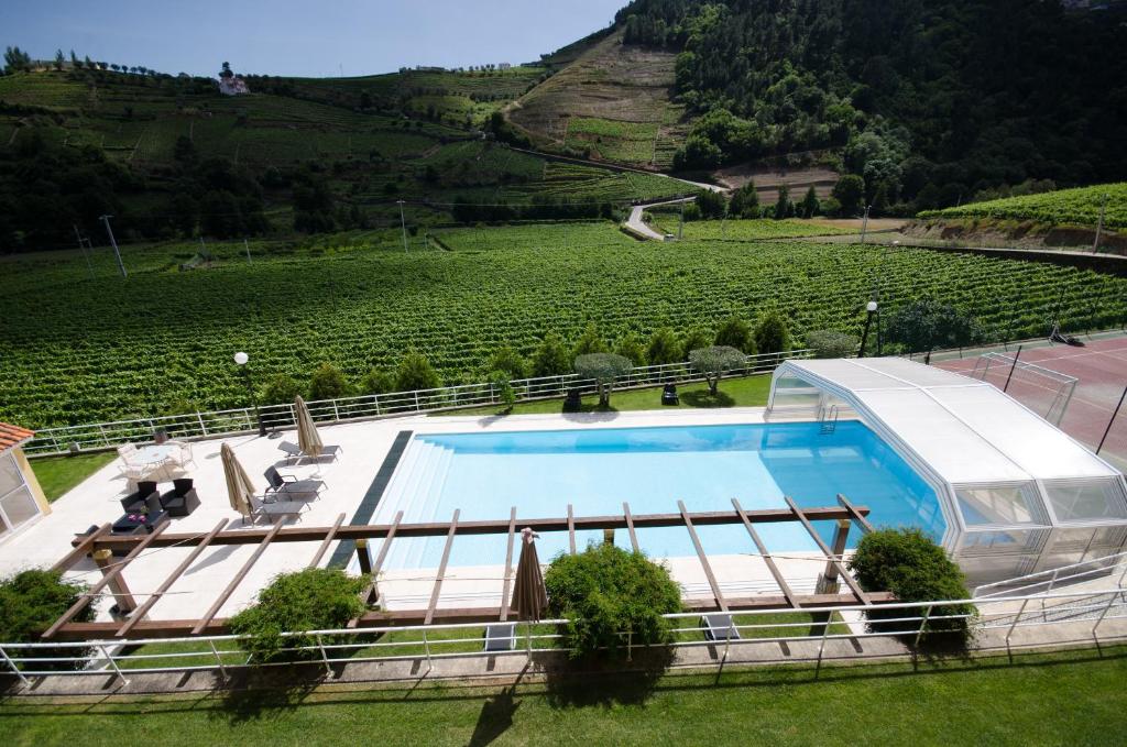 una piscina con vistas a un viñedo en Solar Quinta da Portela - Douro en Santa Marta de Penaguião