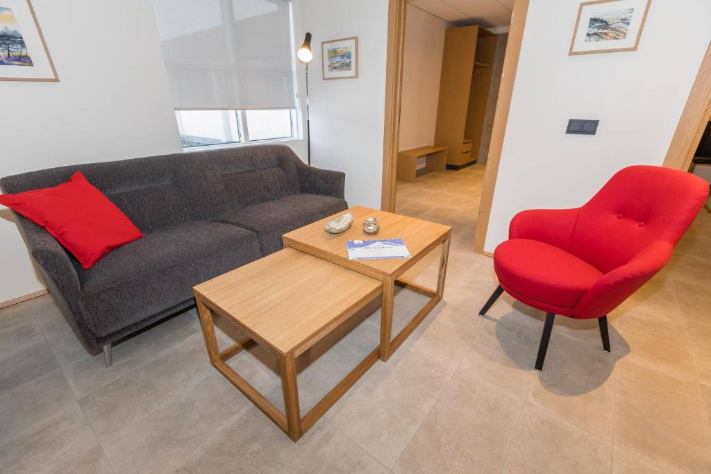 Posezení v ubytování Hrimland Apartments