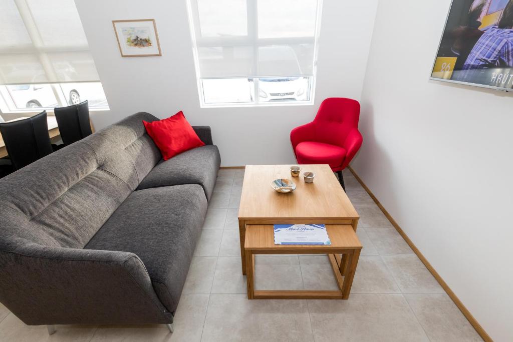 Posezení v ubytování Hrimland Apartments