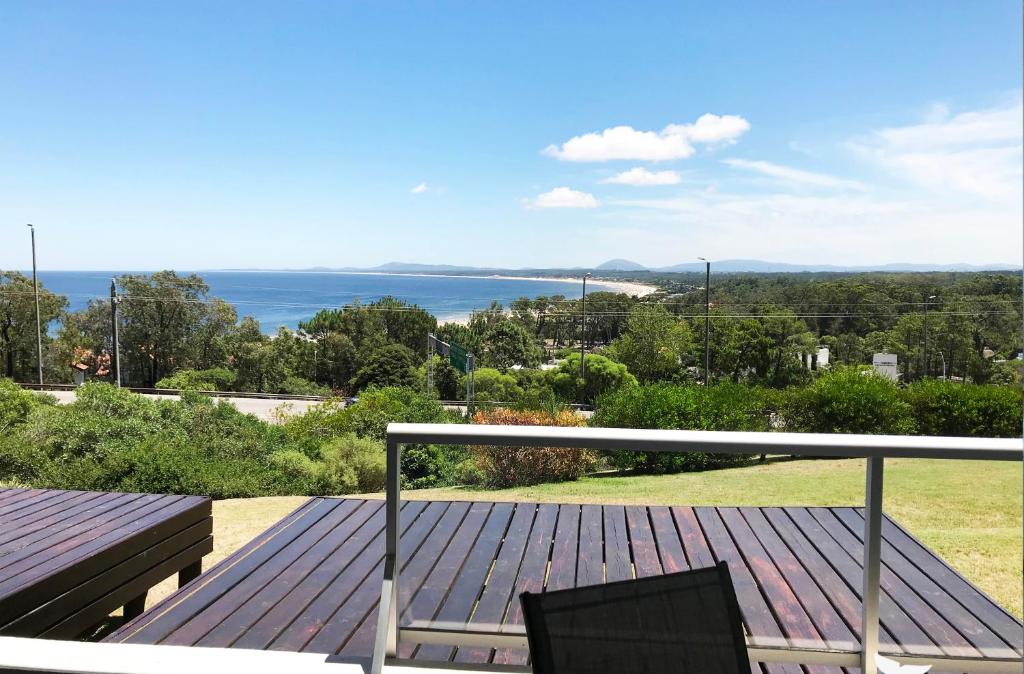 a balcony with a view of the ocean at Balena Bianca I Deck in Punta del Este