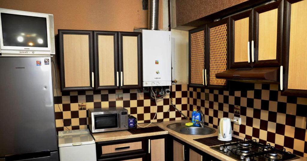 Kuchyň nebo kuchyňský kout v ubytování Guest House Pid Dubom