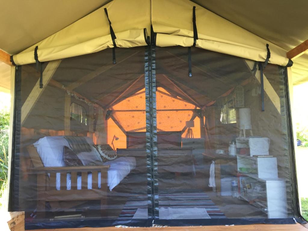 Balkón nebo terasa v ubytování Omarama Oasis - Permaculture Glamping
