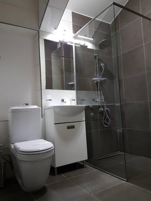Koupelna v ubytování Hotel Story