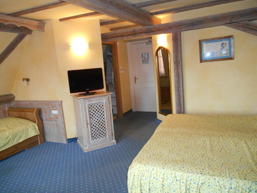 TV a/nebo společenská místnost v ubytování Hotel Saint-Martin
