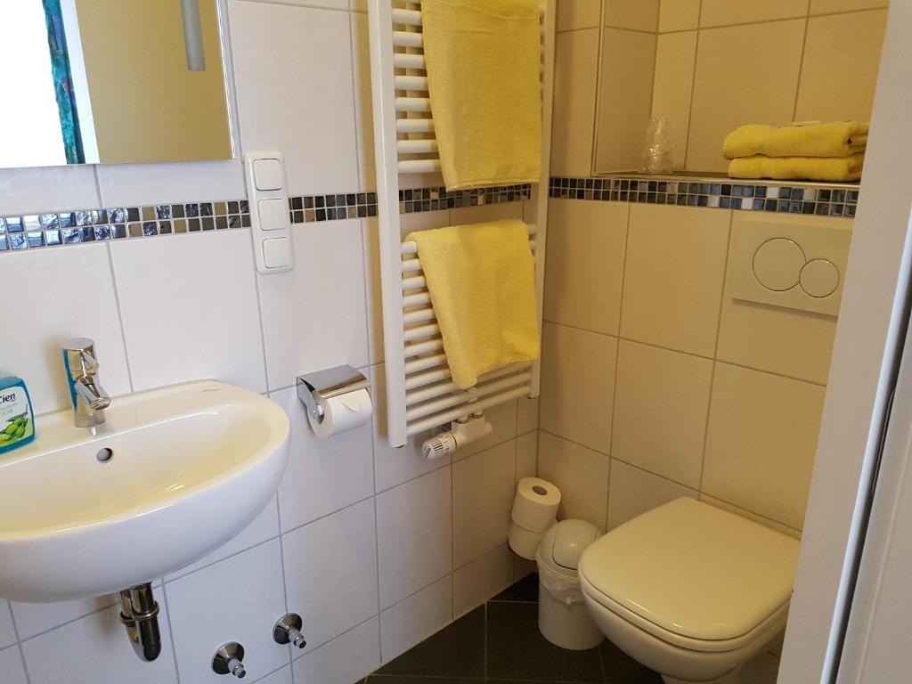 Koupelna v ubytování Hotel Am Kuhbogen