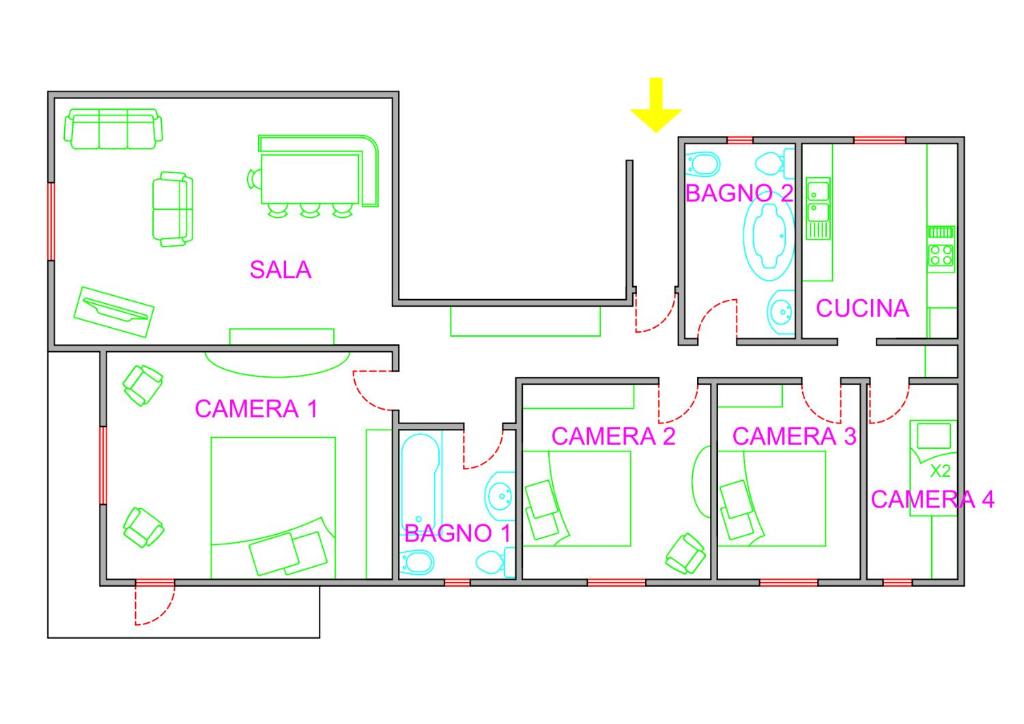 The floor plan of Alloggio a Sestriere fronte piste
