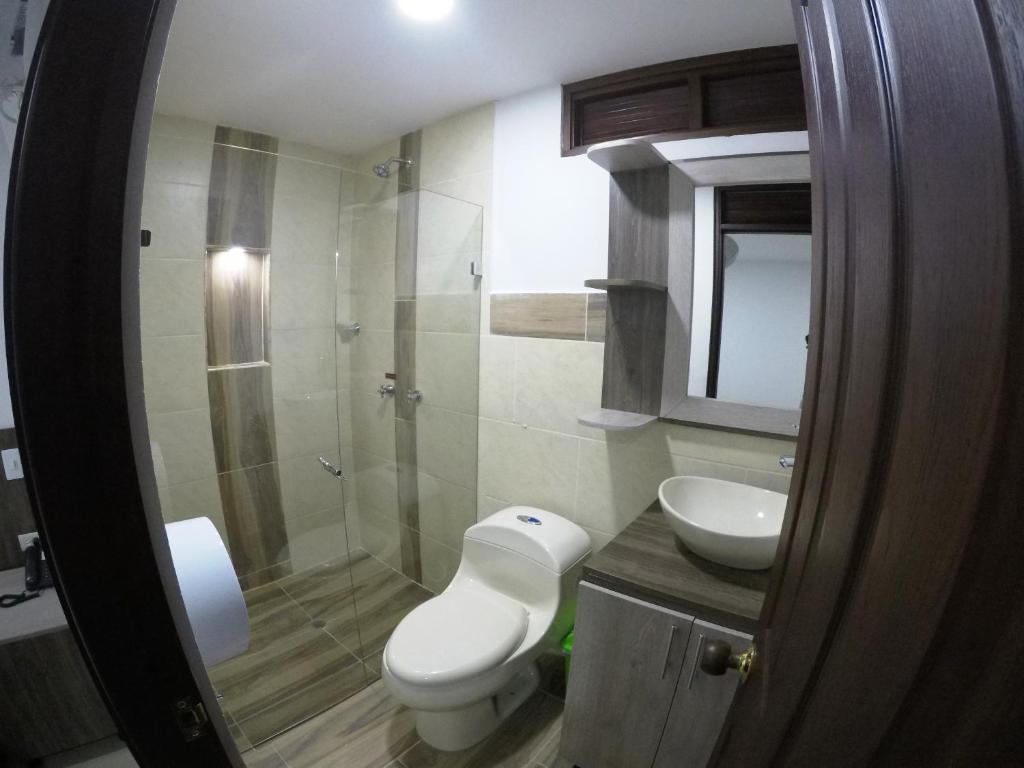 Koupelna v ubytování Hotel La Roca San Rafael