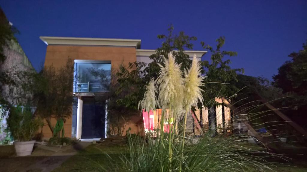 une maison avec une clôture et de l'herbe devant elle dans l'établissement Bambou & Olivier Chambres d'Hôtes, à Roubaix