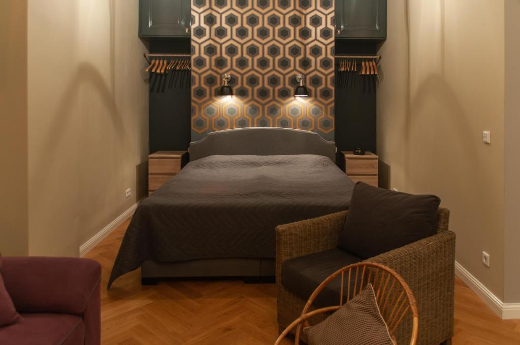 Llit o llits en una habitació de Studio Apartment Berlin