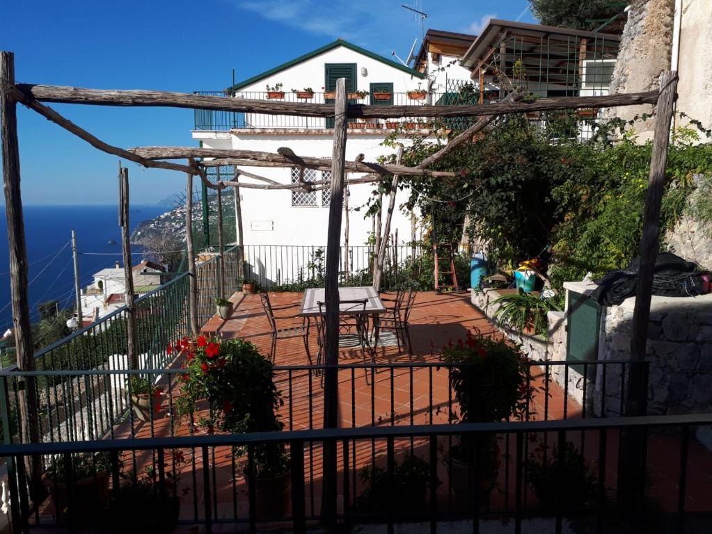 a balcony with a view of the ocean at Rifugio Stellato in Conca dei Marini