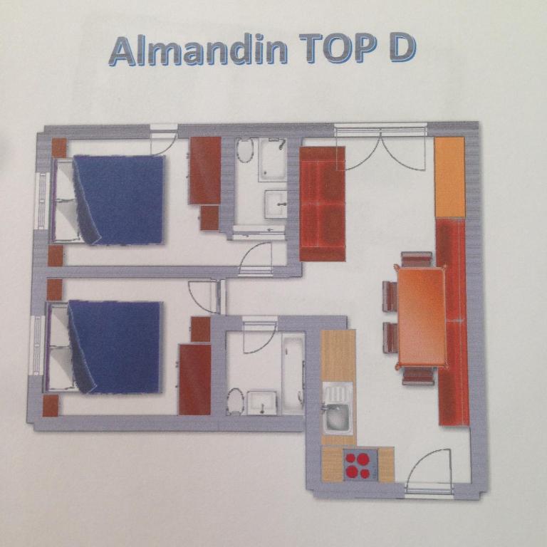 Plán poschodí v ubytovaní Almandin Apartments