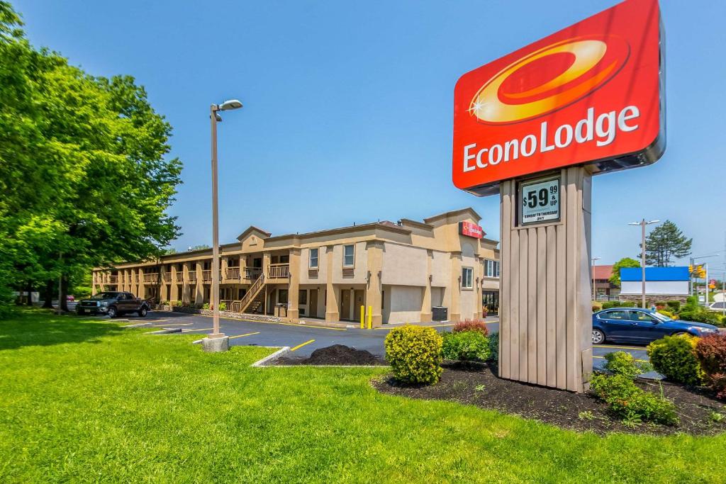 a sign in front of a building at Econo Lodge in Mount Laurel