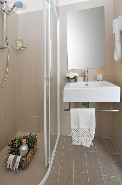 Koupelna v ubytování Hotel Gradara