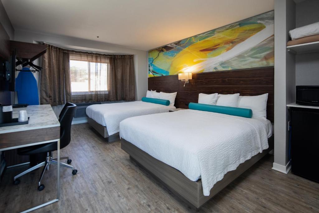 Inn at Rockaway San Francisco Pacifica - クイーンベッド2本のクイーンルーム