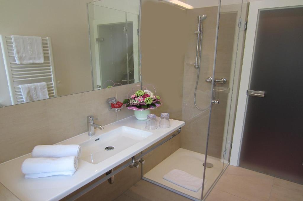 Koupelna v ubytování Hotel Plainbrücke | self check-in