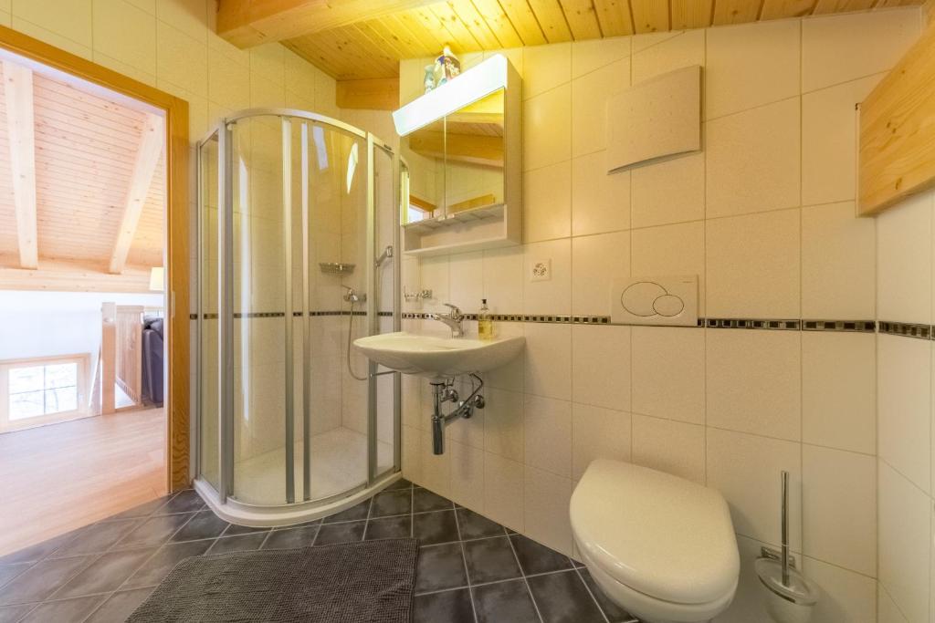 Koupelna v ubytování Chalet Nid Blanc