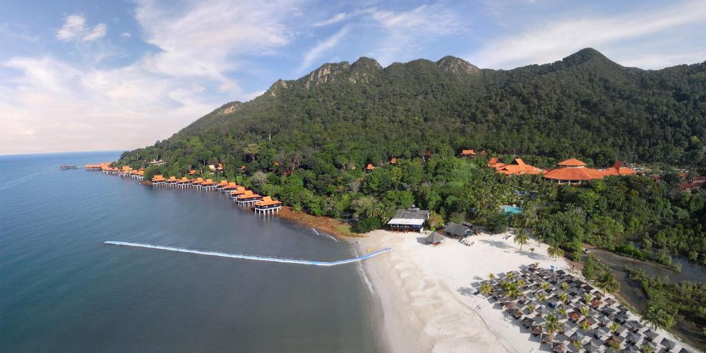 a scenic view of a beach with palm trees at Berjaya Langkawi Resort in Pantai Kok