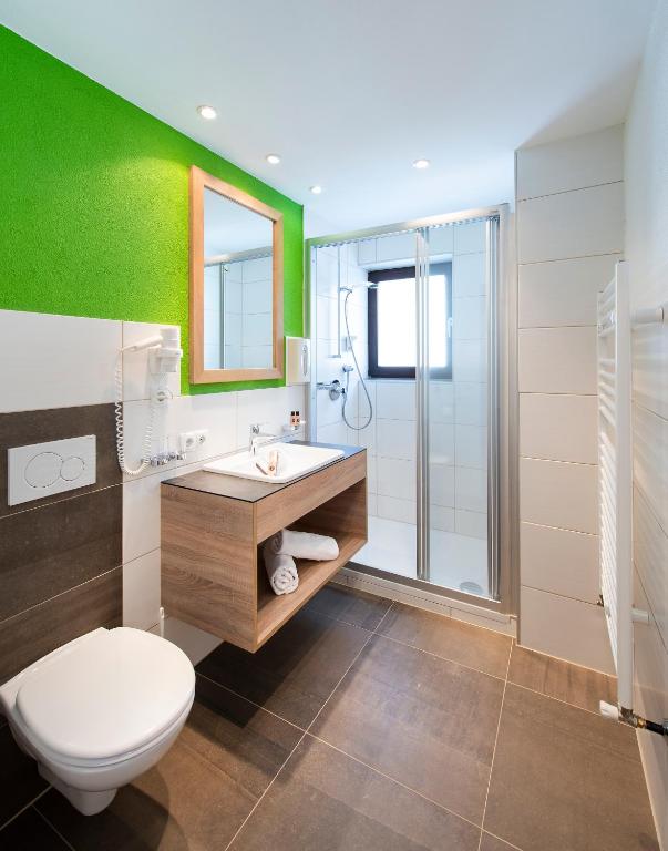 Koupelna v ubytování Hotel Erhart Sölden