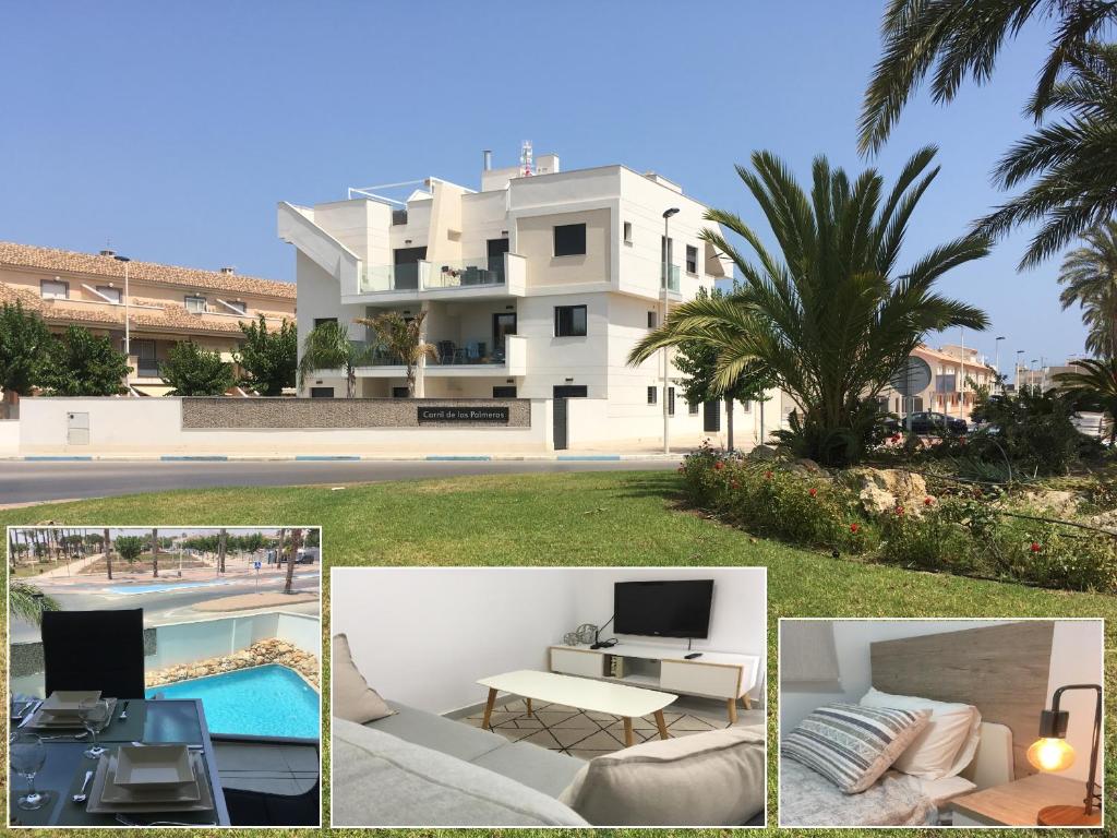 una foto de una casa con piscina en Apartment "Las Palmeras", en Los Alcázares