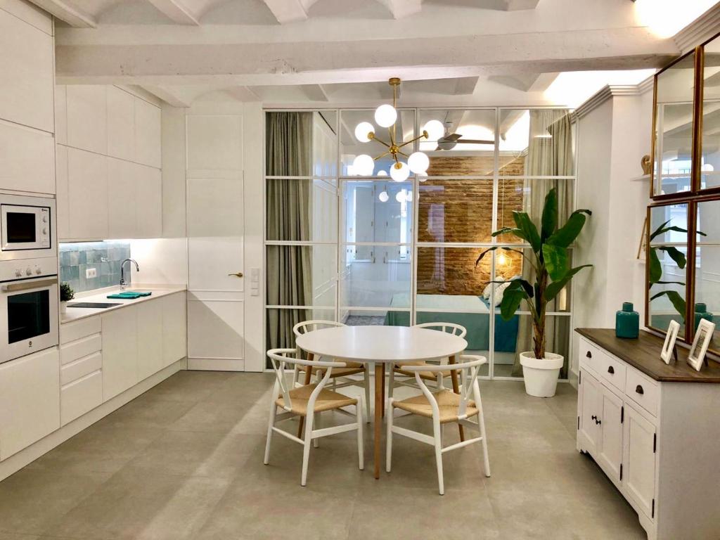 Kuchyň nebo kuchyňský kout v ubytování Apartamento Frederick “Centrico y con Clase”