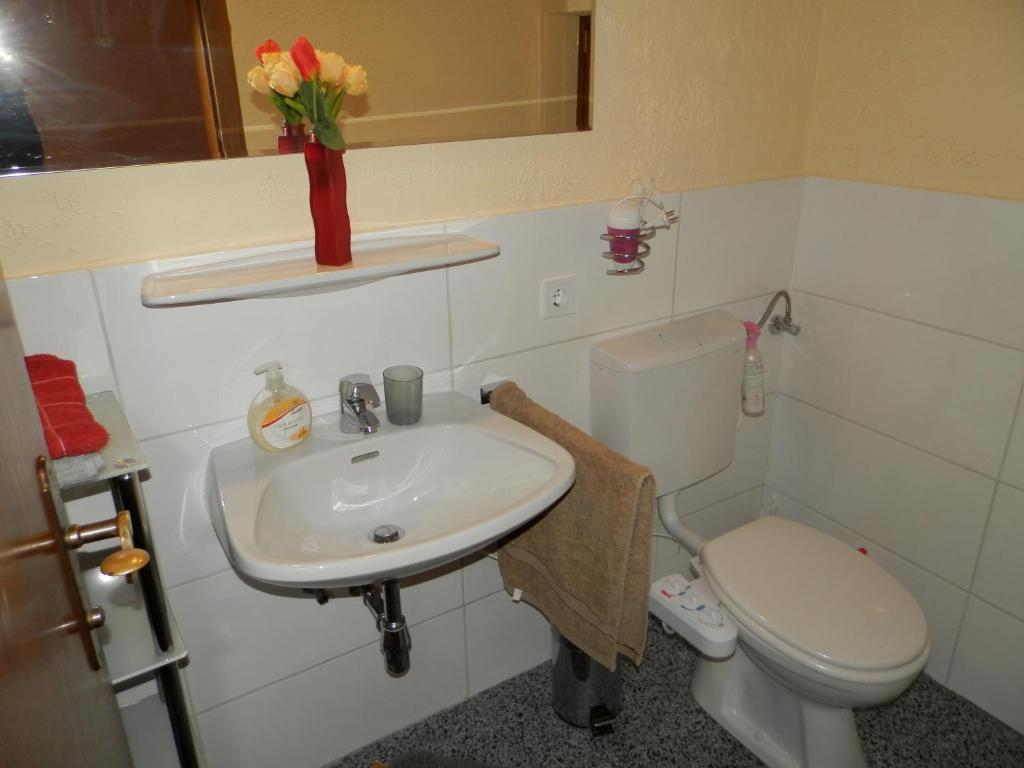 Koupelna v ubytování Angela Apartment
