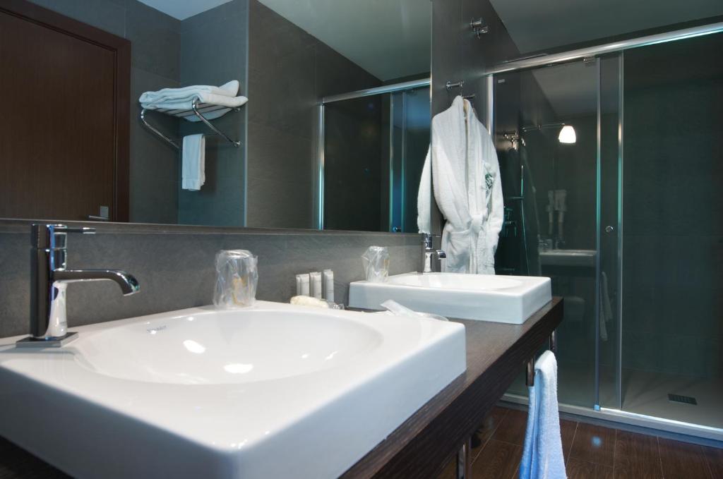 Koupelna v ubytování Hotel Manantial
