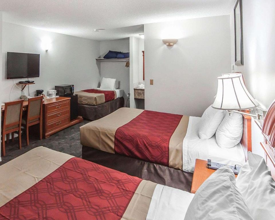 Postel nebo postele na pokoji v ubytování Econo Lodge Inn & Suites Drumheller