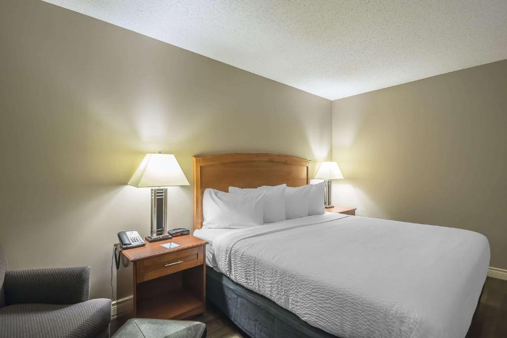Postel nebo postele na pokoji v ubytování Quality Inn West Edmonton