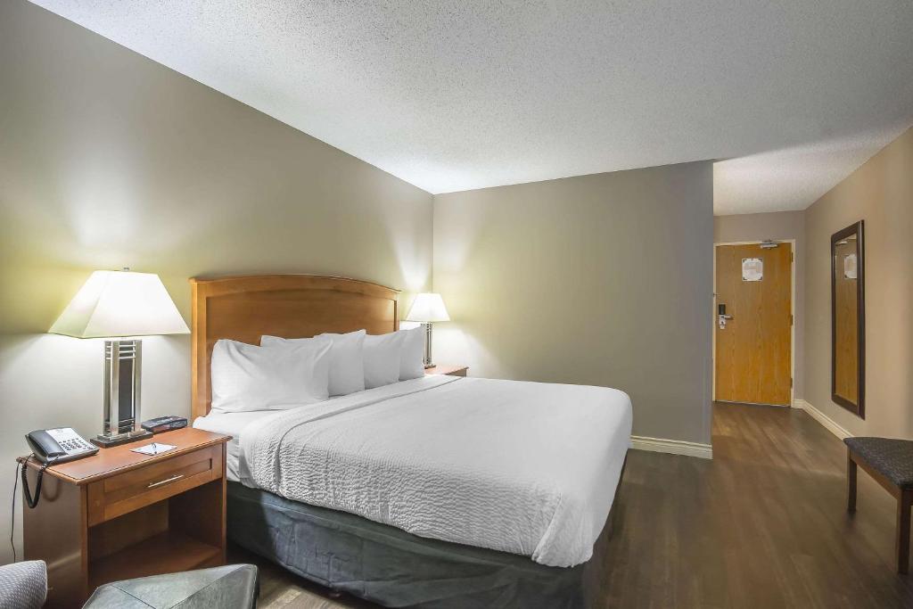 Postel nebo postele na pokoji v ubytování Quality Inn West Edmonton